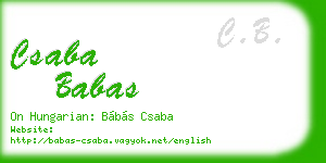 csaba babas business card