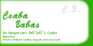 csaba babas business card